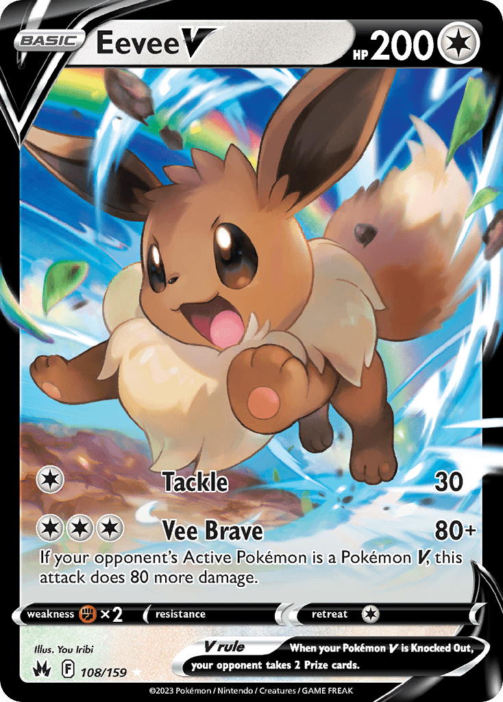 Eevee V — Crown Zenith #108/159, PSA 10