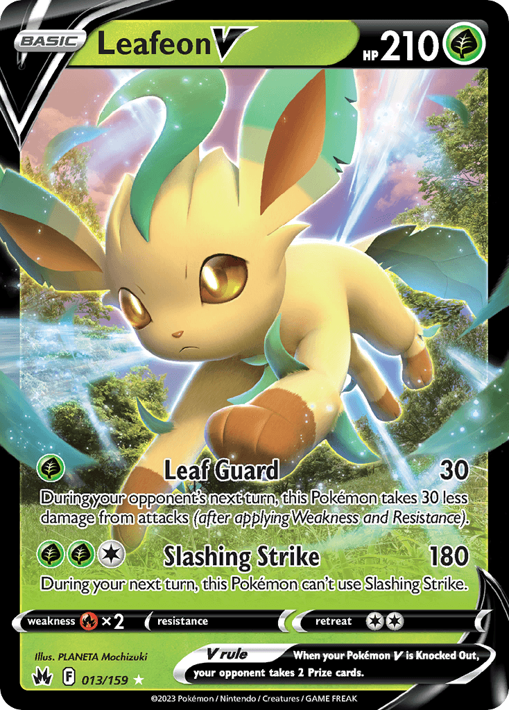 Leafeon V — Crown Zenith #13/159, raw, NM