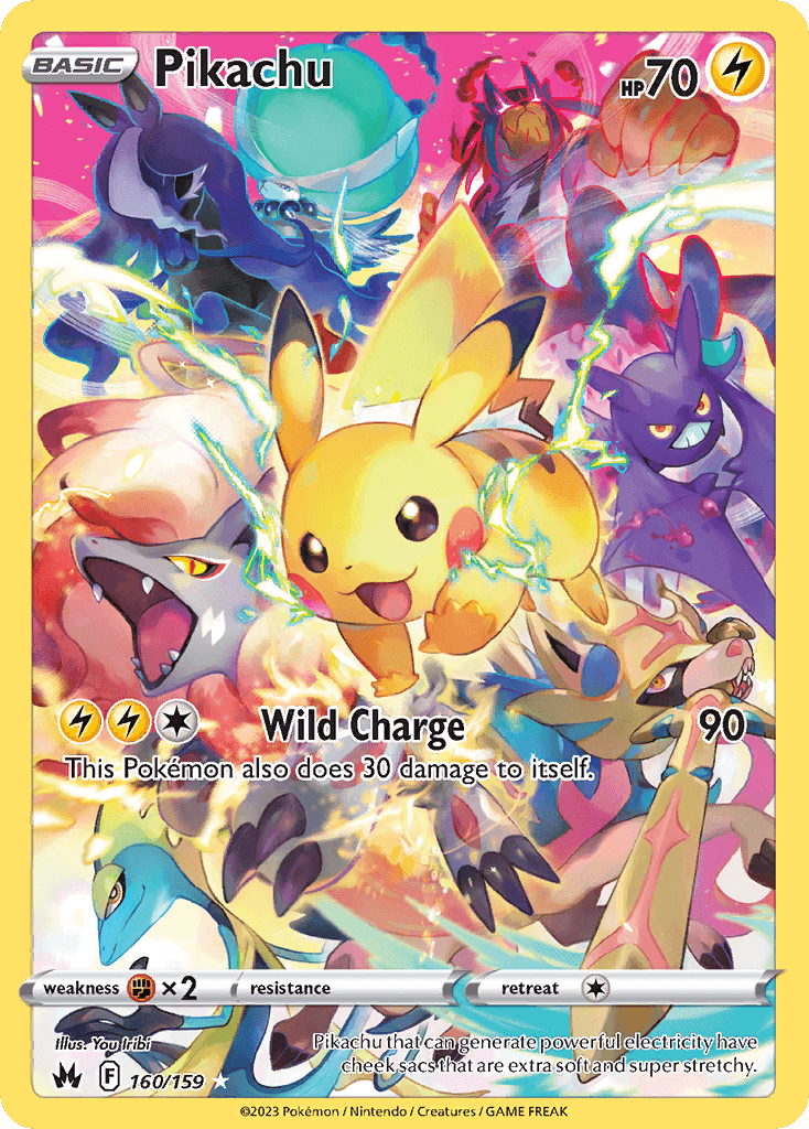 Pikachu — Crown Zenith #160/159, raw, NM