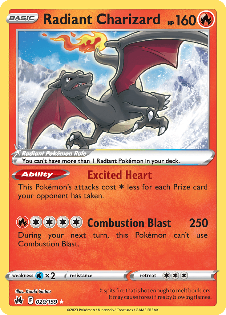 Radiant Charizard — Crown Zenith #20/159, PSA 10