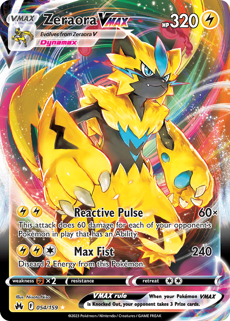 Zeraora VMAX — Crown Zenith #54/159, PSA 10