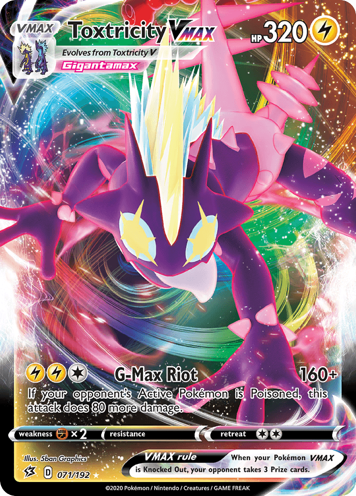 Toxtricity VMAX — Rebel Clash #71/192, PSA 9