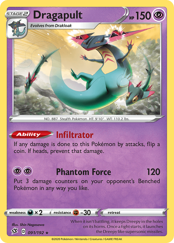 Dragapult — Rebel Clash #91/192, PSA 9