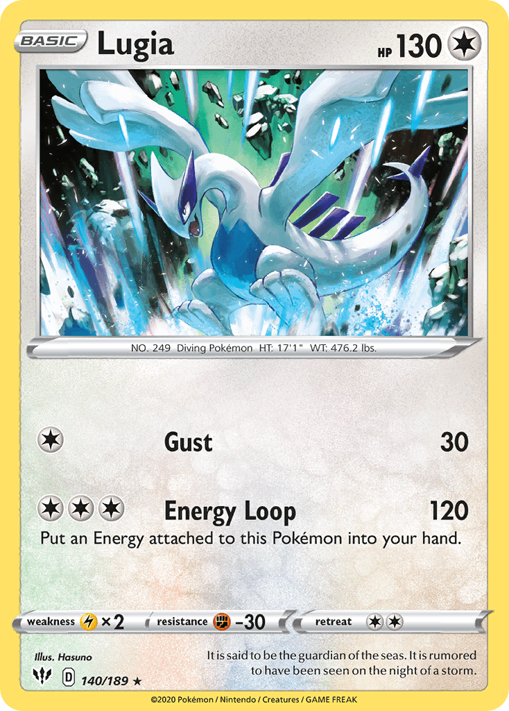 Lugia — Darkness Ablaze #140/189, raw, NM
