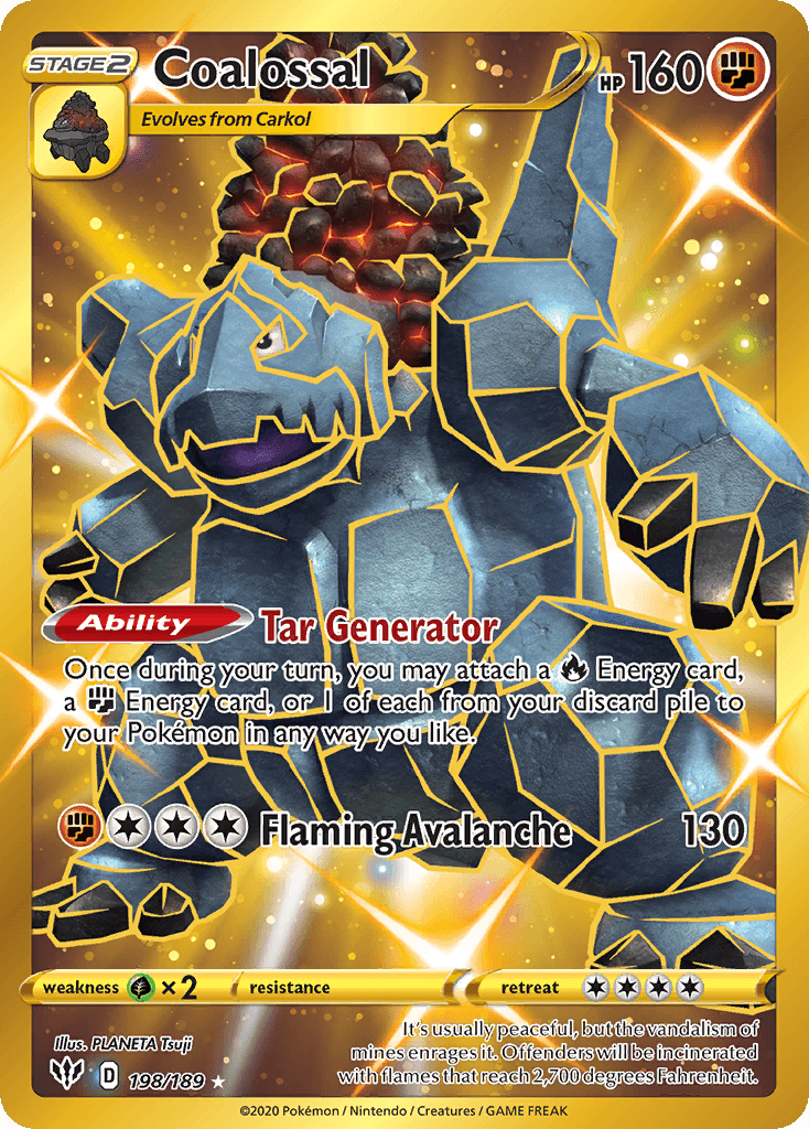 Coalossal — Darkness Ablaze #198/189, PSA 10