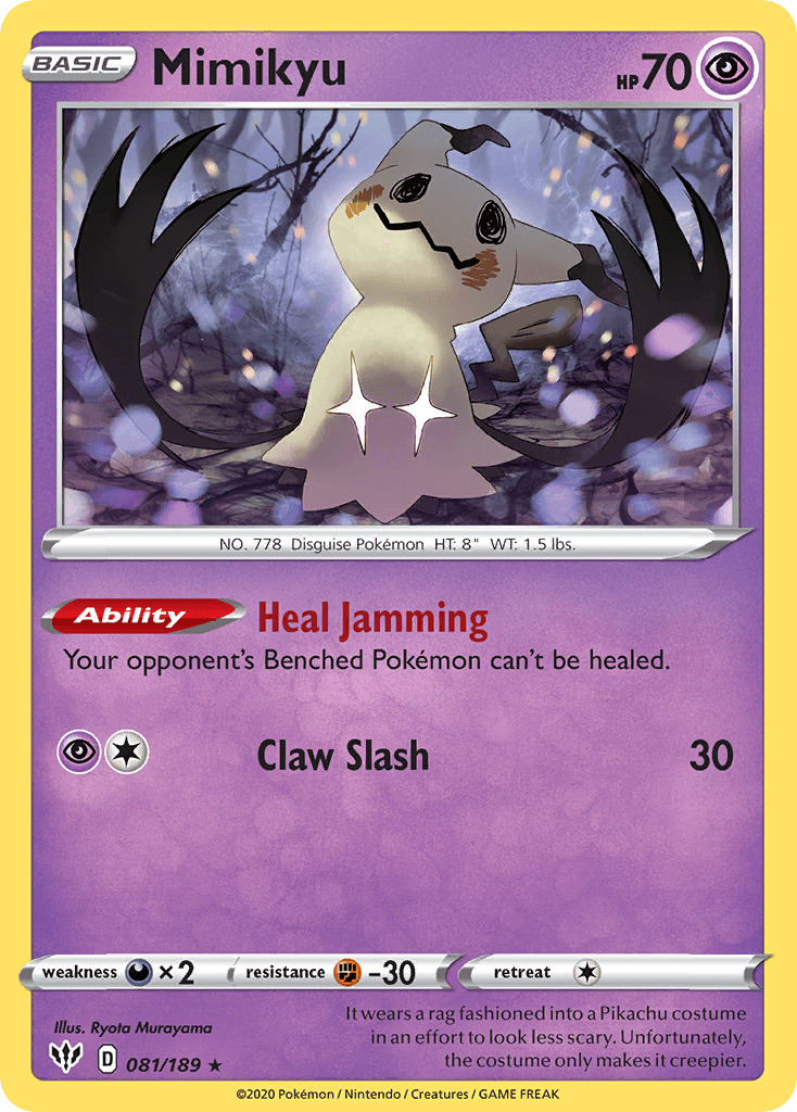 Mimikyu — Darkness Ablaze #81/189, PSA 7