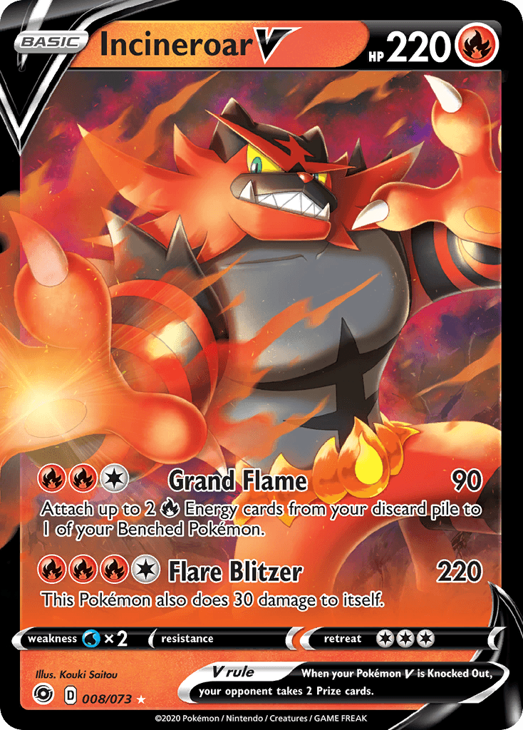 Incineroar V — Champion's Path #8/73, PSA 10
