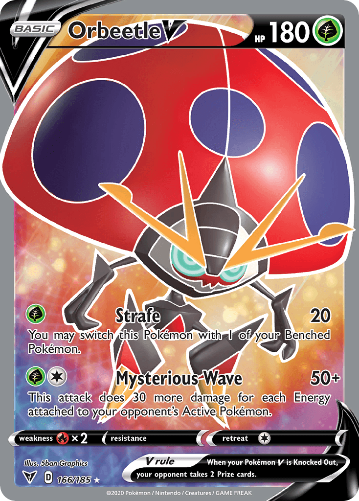 Orbeetle V — Vivid Voltage #166/185, raw, NM