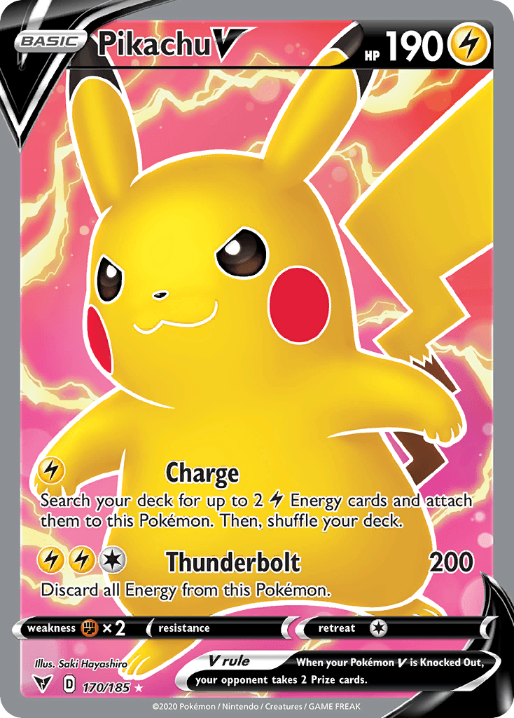 Pikachu V — Vivid Voltage #170/185, PSA 10