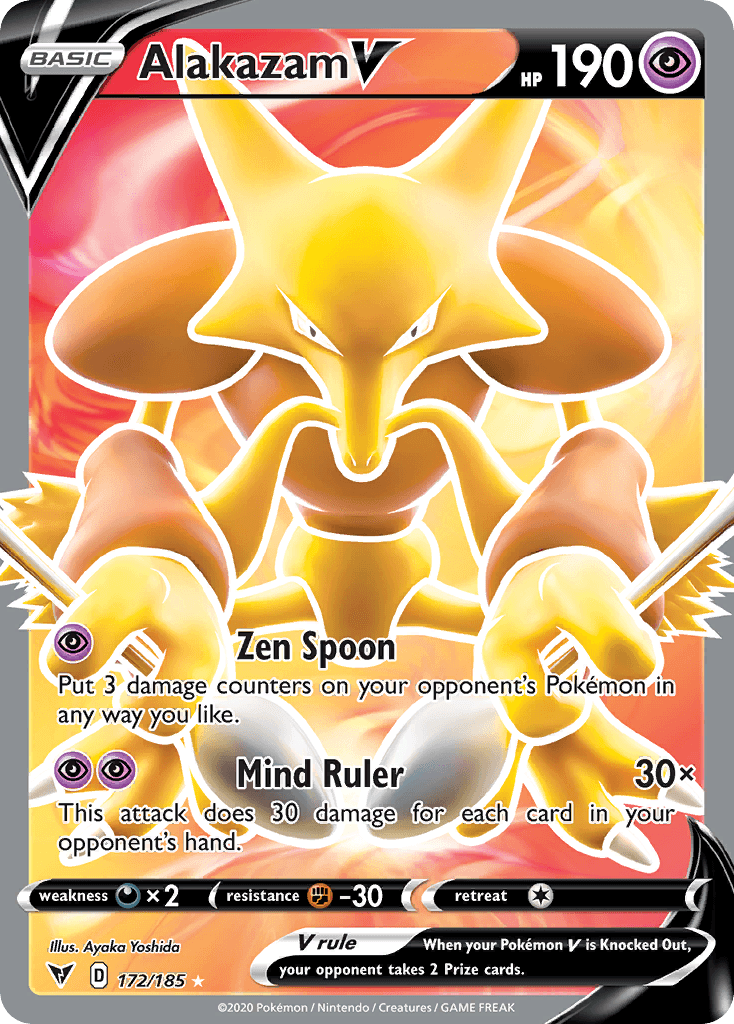 Alakazam V — Vivid Voltage #172/185, PSA 10
