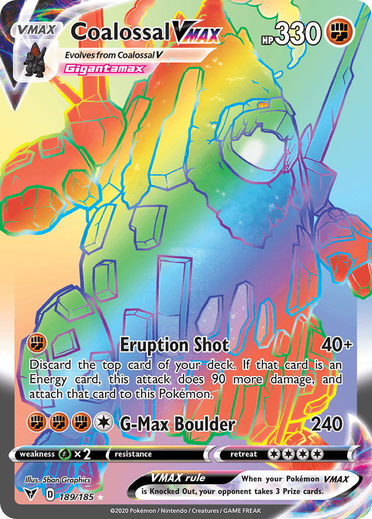 Coalossal VMAX — Vivid Voltage #189/185, raw, NM