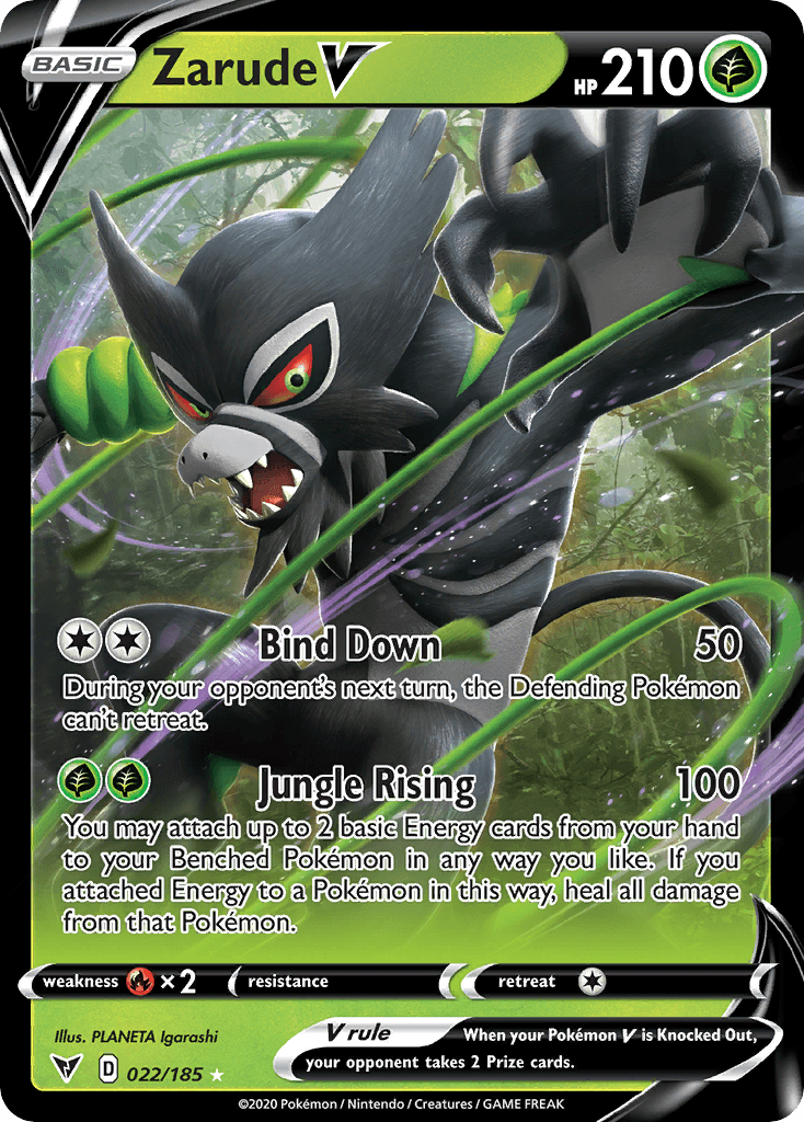 Zarude V — Vivid Voltage #22/185, PSA 10