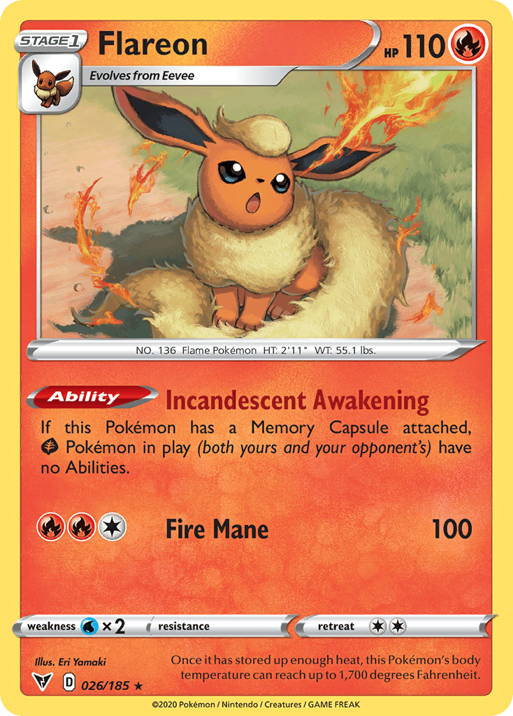 Flareon — Vivid Voltage #26/185, PSA 9