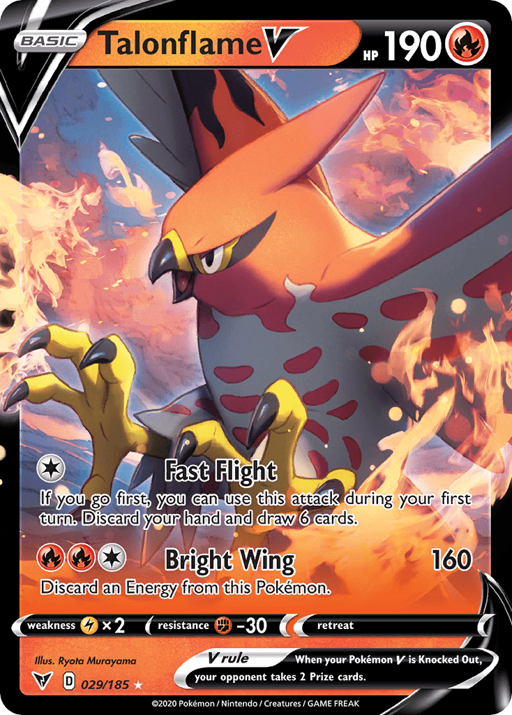 Talonflame V — Vivid Voltage #29/185, PSA 9