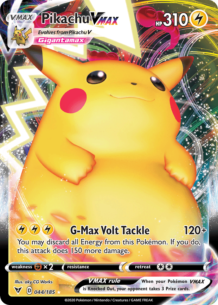 Pikachu VMAX — Vivid Voltage #44/185, PSA 10
