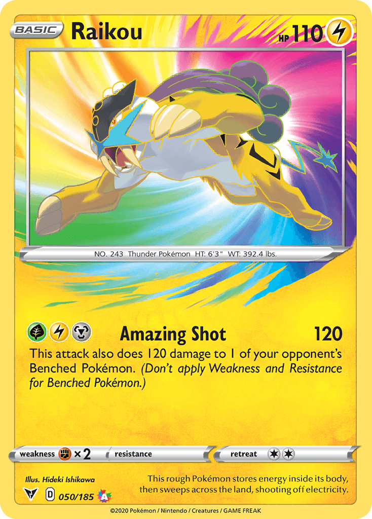 Raikou — Vivid Voltage #50/185, PSA 9