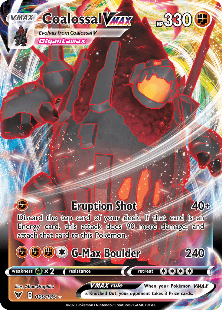 Coalossal VMAX — Vivid Voltage #99/185, PSA 10