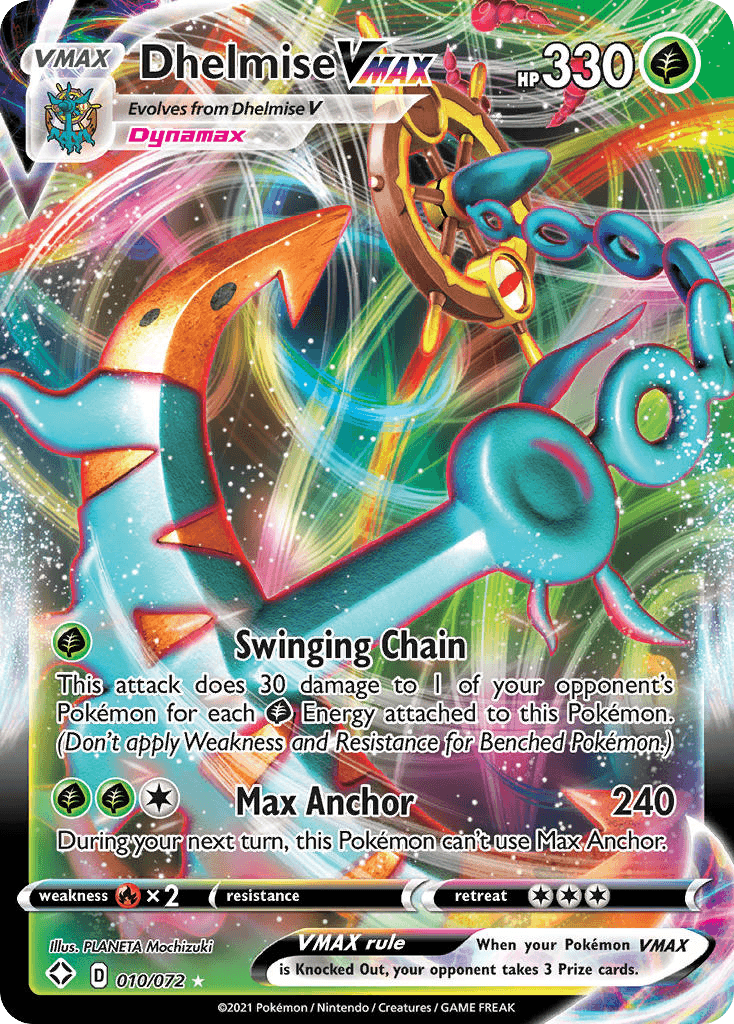 Dhelmise VMAX — Shining Fates #10/72, PSA 9