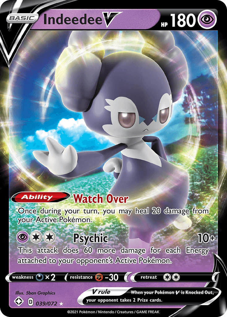 Indeedee V — Shining Fates #39/72, PSA 9