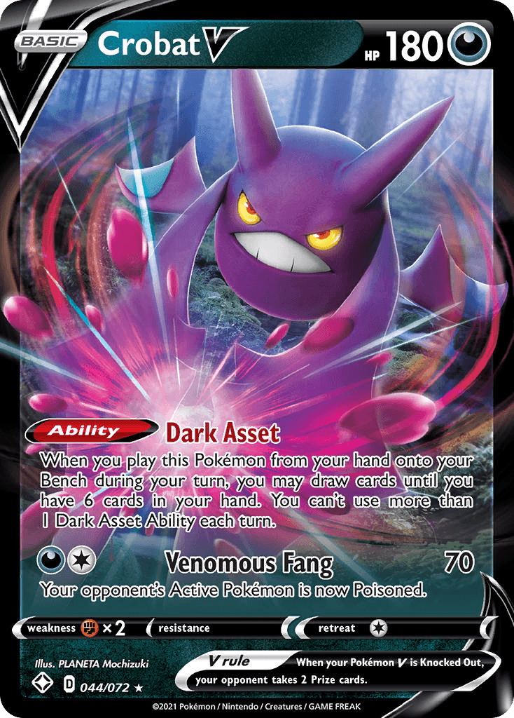 Crobat V — Shining Fates #44/72, PSA 9