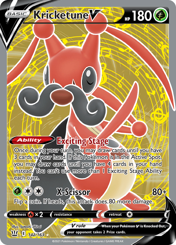 Kricketune V — Battle Styles #142/163, raw, NM