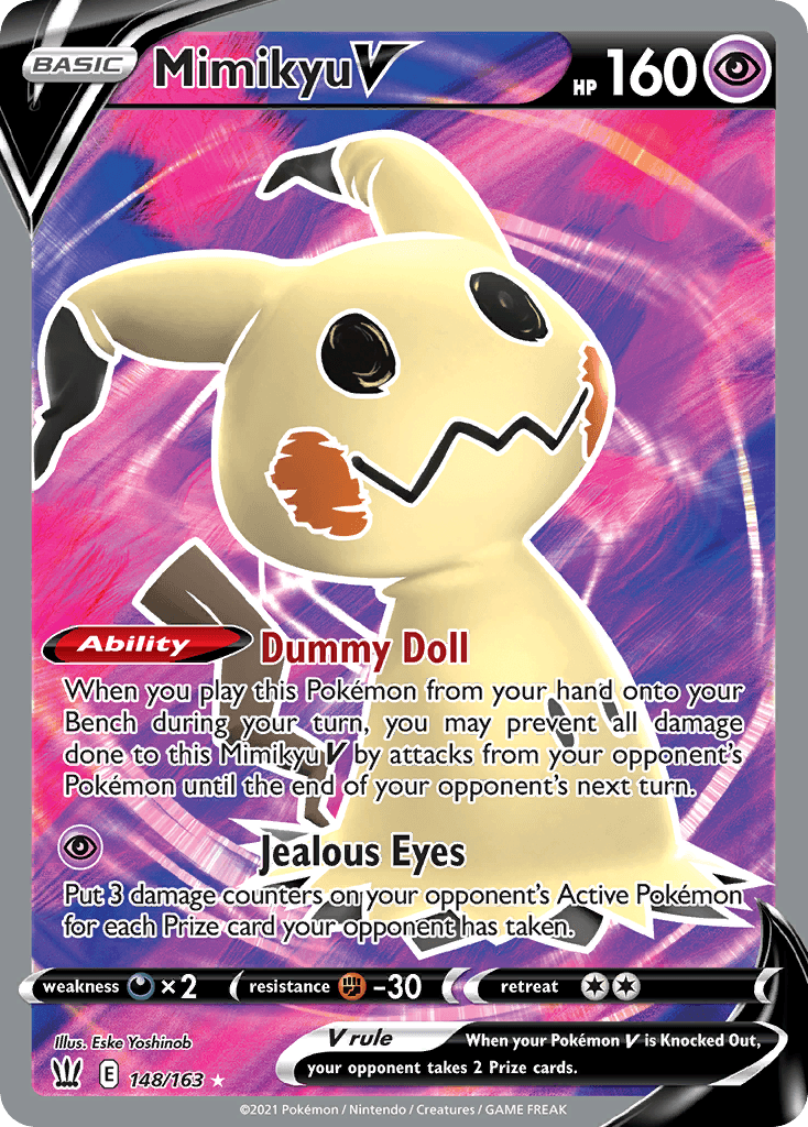Mimikyu V — Battle Styles #148/163, raw, NM