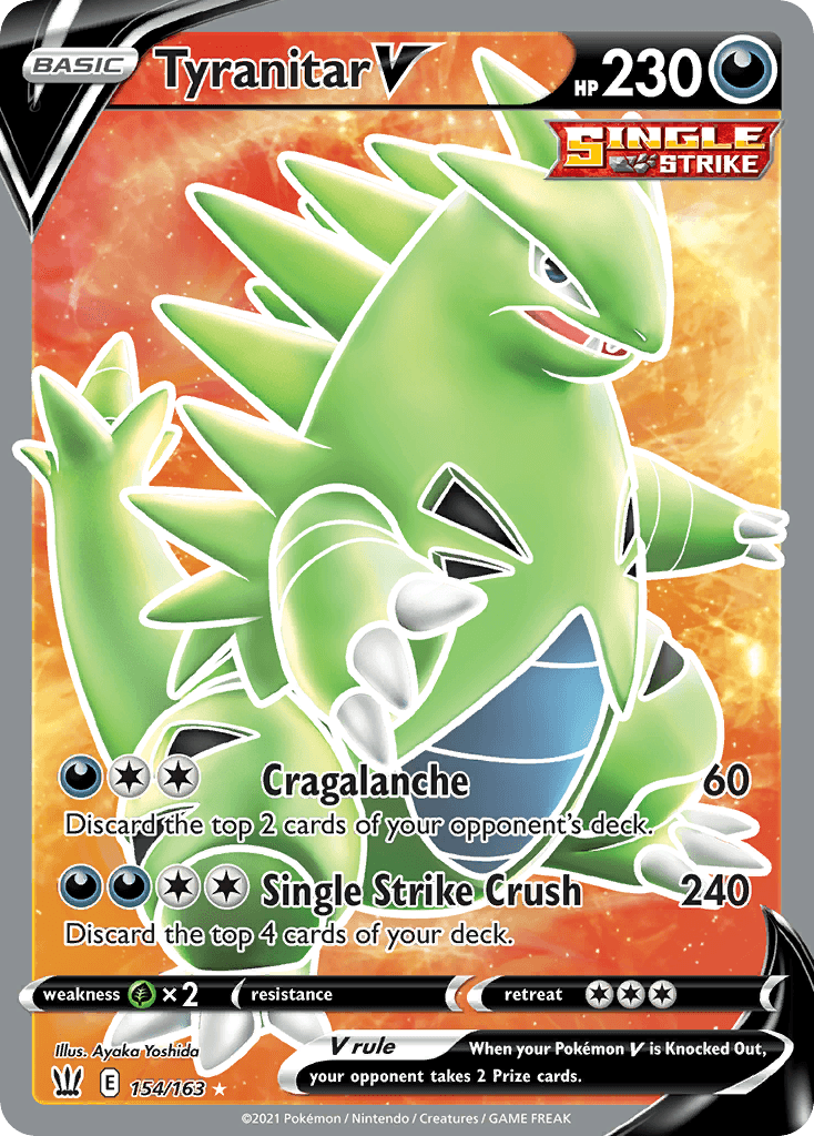 Tyranitar V — Battle Styles #154/163, raw, NM