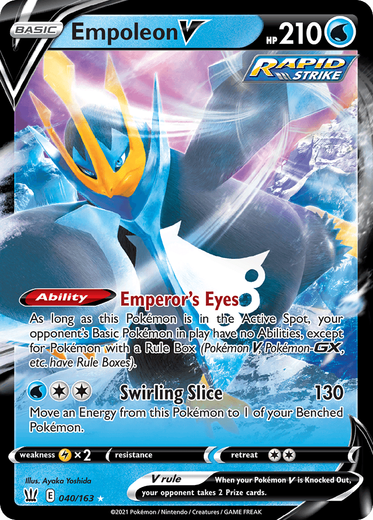Empoleon V — Battle Styles #40/163, PSA 9