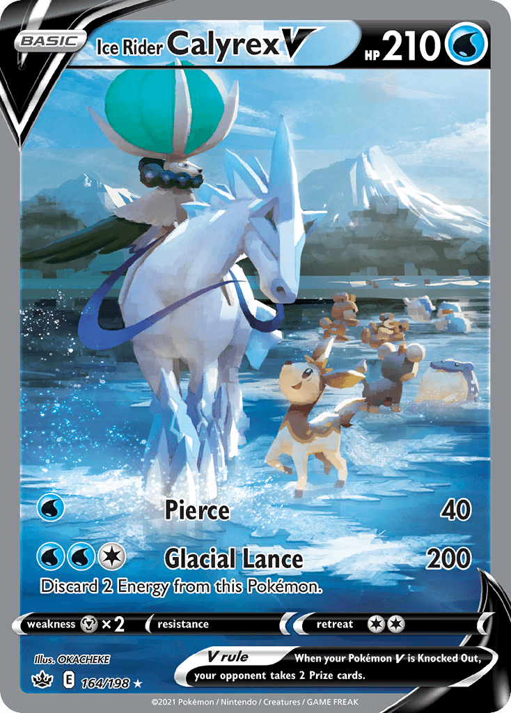 Ice Rider Calyrex V — Chilling Reign #164/198, raw, NM