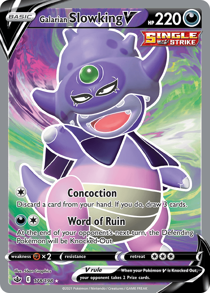 Galarian Slowking V — Chilling Reign #178/198, raw, NM
