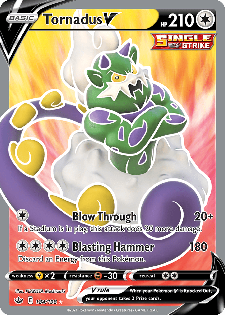 Tornadus V — Chilling Reign #184/198, raw, NM