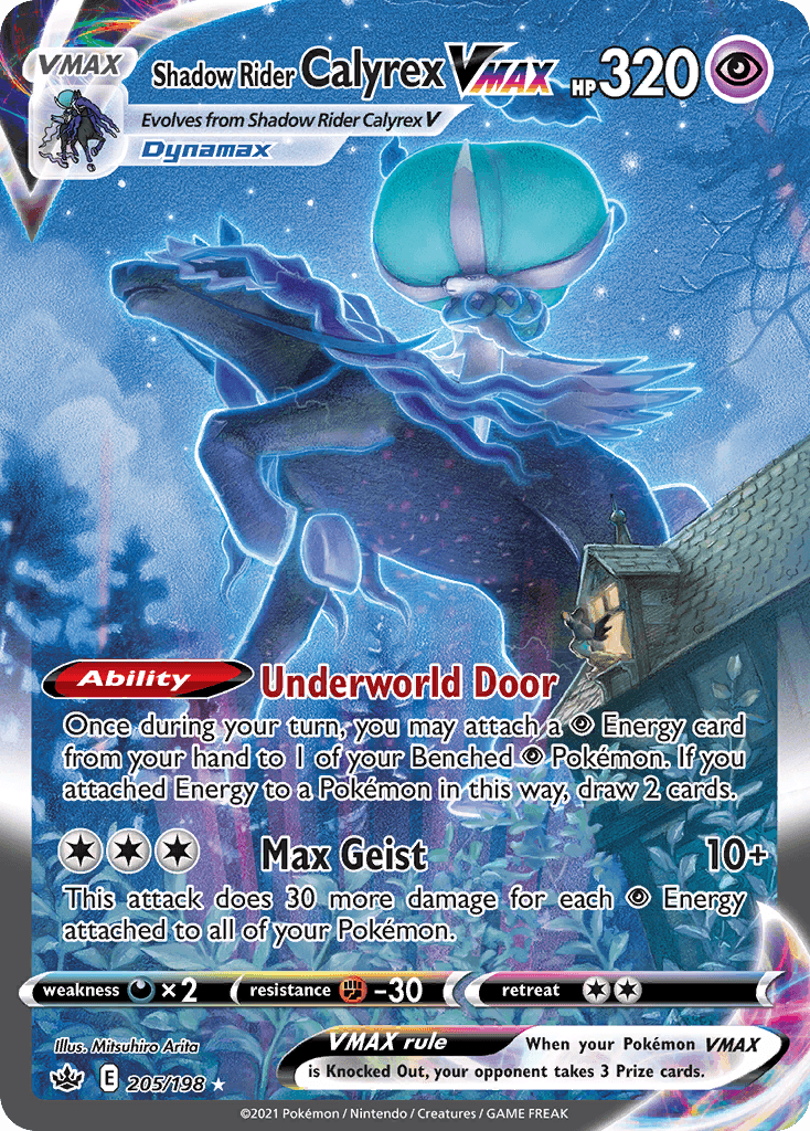 Shadow Rider Calyrex VMAX — Chilling Reign #205/198, PSA 10