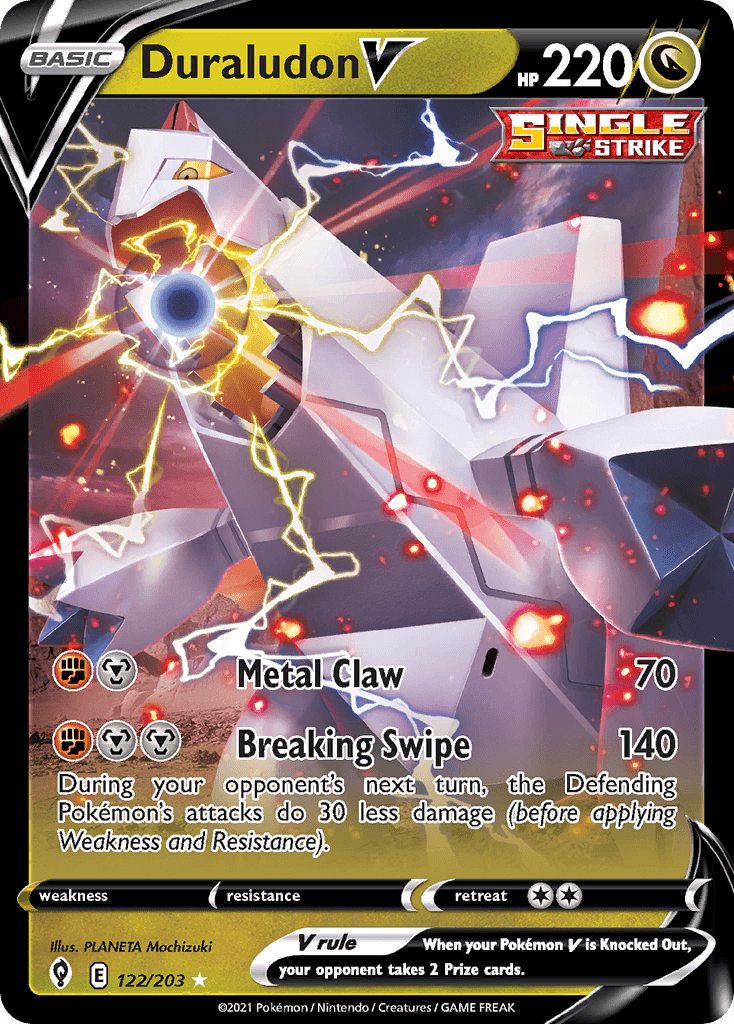 Duraludon V — Evolving Skies #122/203, PSA 8