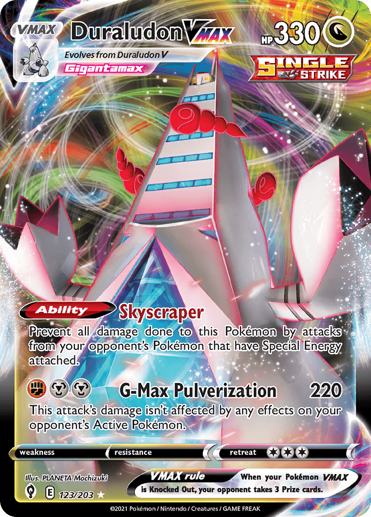 Duraludon VMAX — Evolving Skies #123/203, PSA 9