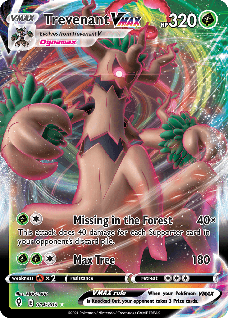 Trevenant VMAX — Evolving Skies #14/203, PSA 10