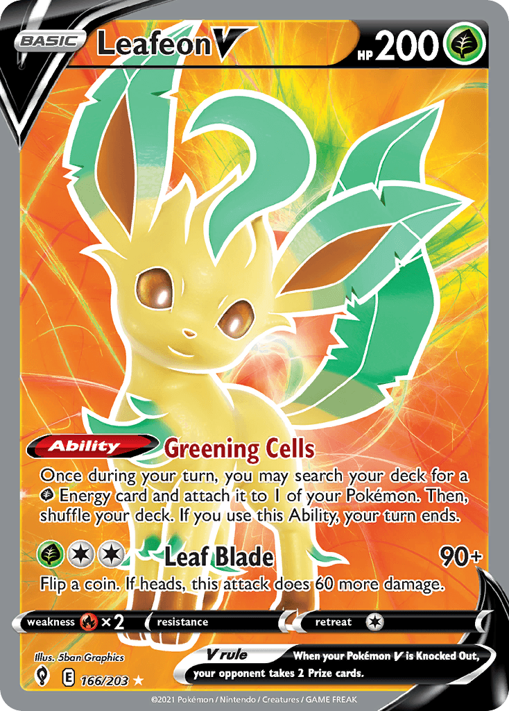 Leafeon V — Evolving Skies #166/203, PSA 9