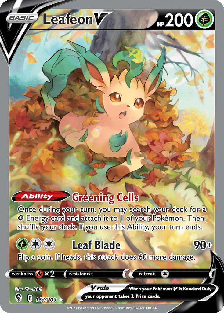 Leafeon V — Evolving Skies #167/203, PSA 10