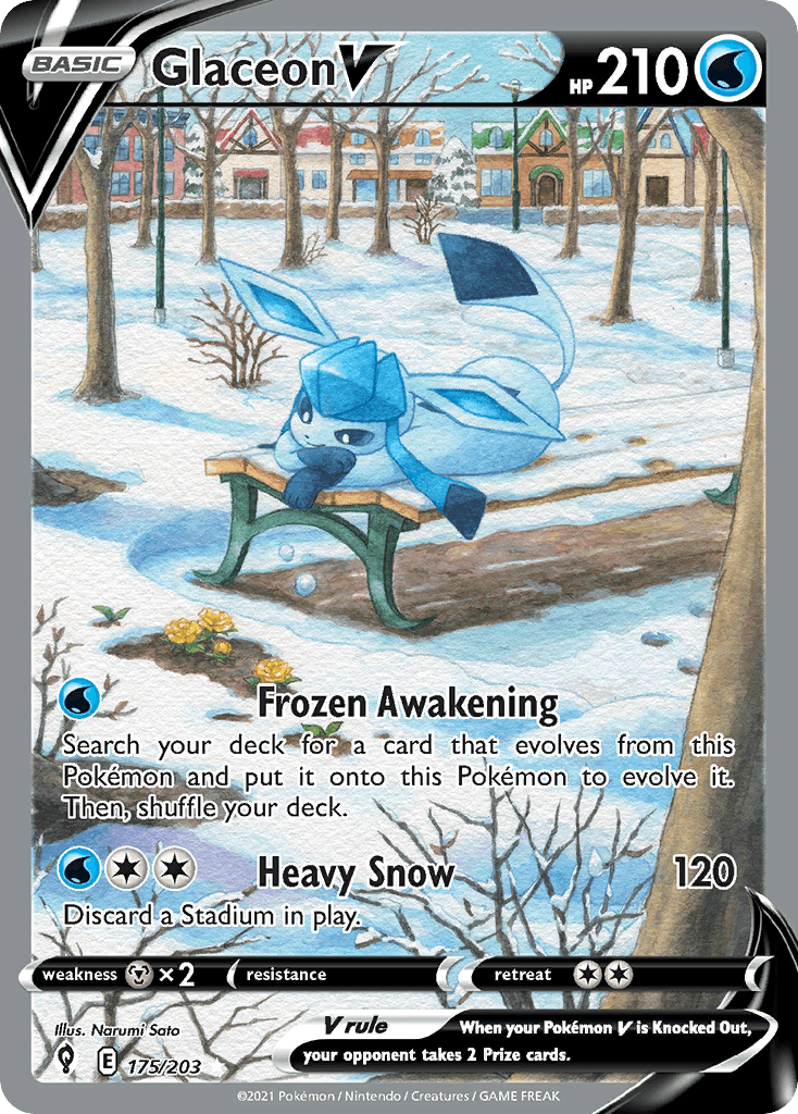 Glaceon V — Evolving Skies #175/203, PSA 10