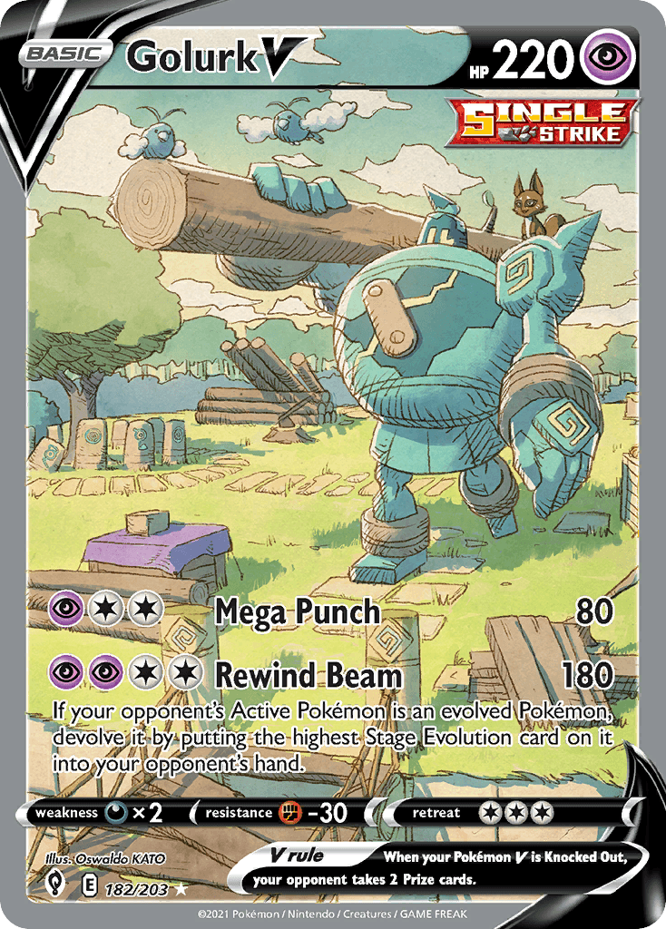 Golurk V — Evolving Skies #182/203, PSA 10
