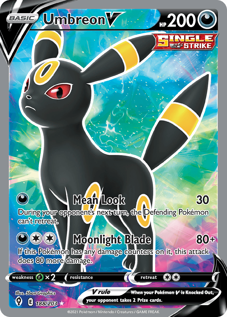 Umbreon V — Evolving Skies #188/203, PSA 10