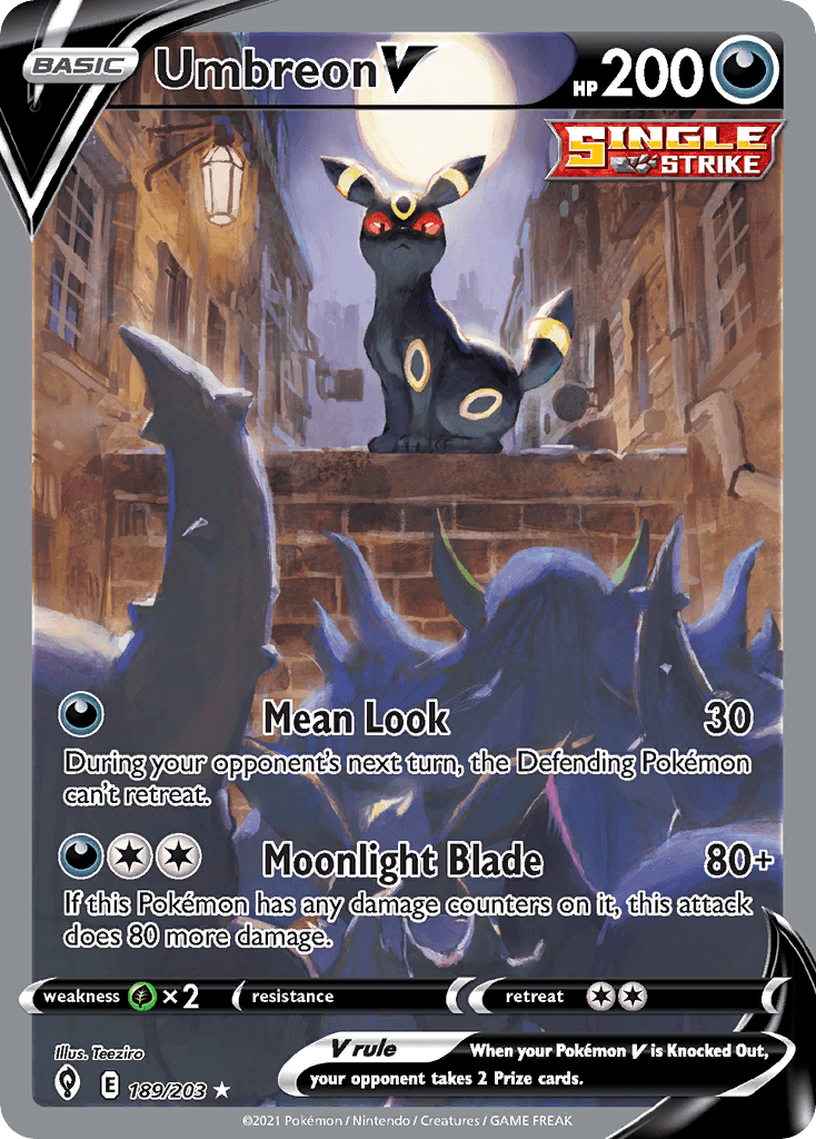 Umbreon V — Evolving Skies #189/203, PSA 10