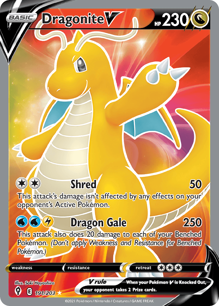 Dragonite V — Evolving Skies #191/203, PSA 10