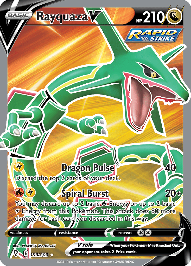 Rayquaza V — Evolving Skies #193/203, PSA 10