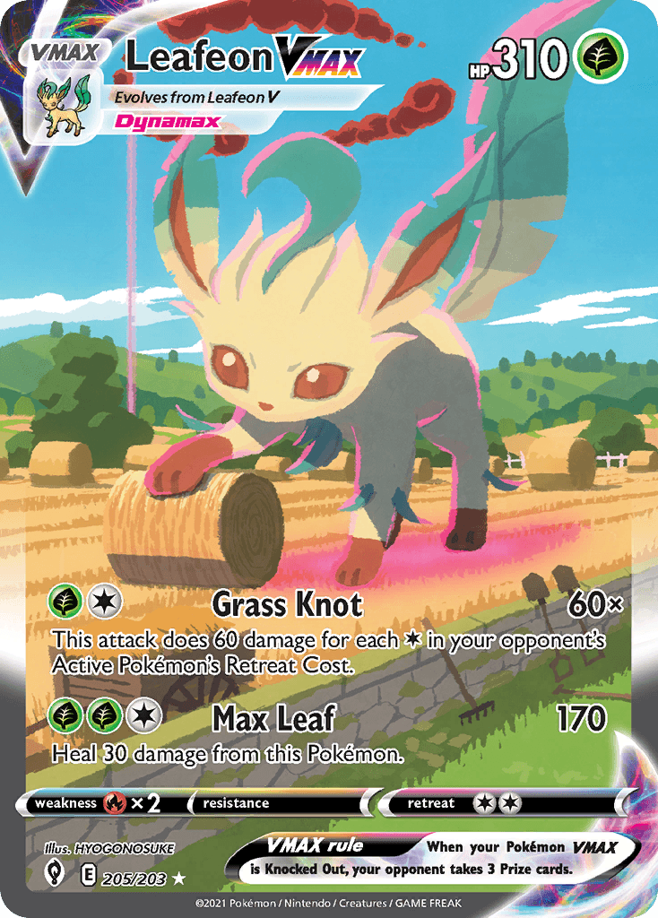Leafeon VMAX — Evolving Skies #205/203, PSA 10