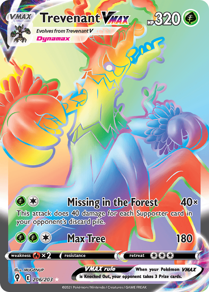 Trevenant VMAX — Evolving Skies #206/203, PSA 10