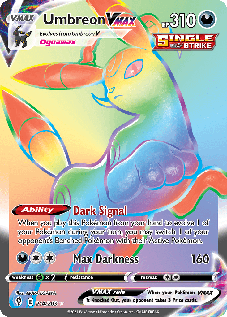 Umbreon VMAX — Evolving Skies #214/203, PSA 10