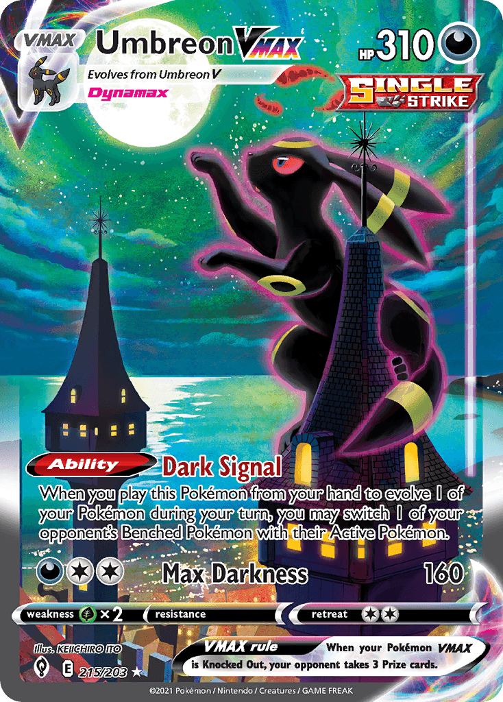 Umbreon VMAX — Evolving Skies #215/203, PSA 10