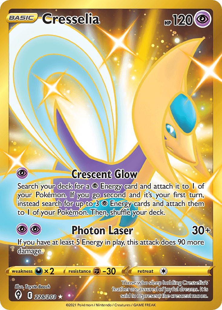 Cresselia — Evolving Skies #228/203, raw, NM