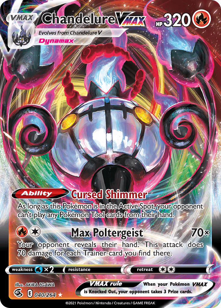 Chandelure VMAX — Fusion Strike #40/264, PSA 9