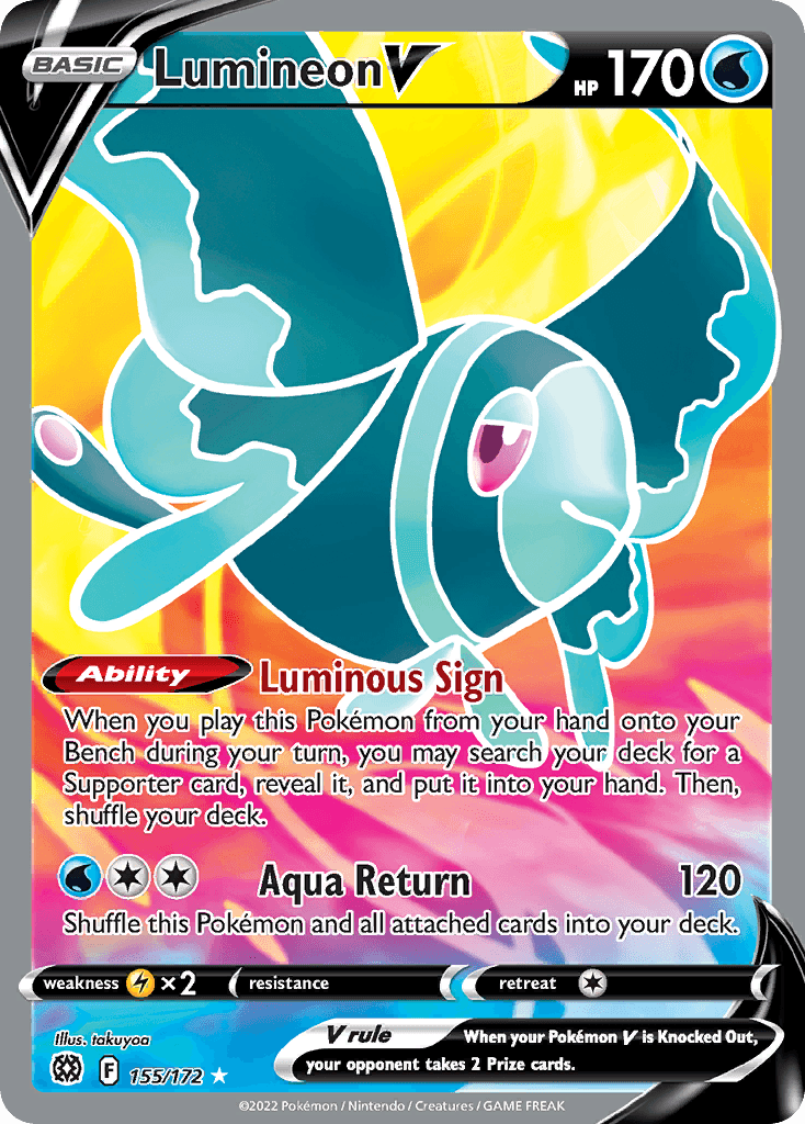 Lumineon V — Brilliant Stars #155/172, PSA 9